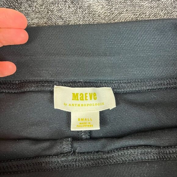 Maeve Anthropologie Ponte Knit Flare Split Ankle Pants Pull On Black Women's S - Picture 5 of 13